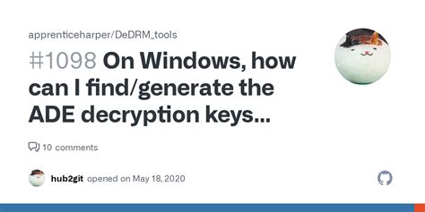 On Windows, how can I find/generate the ADE decryption keys .